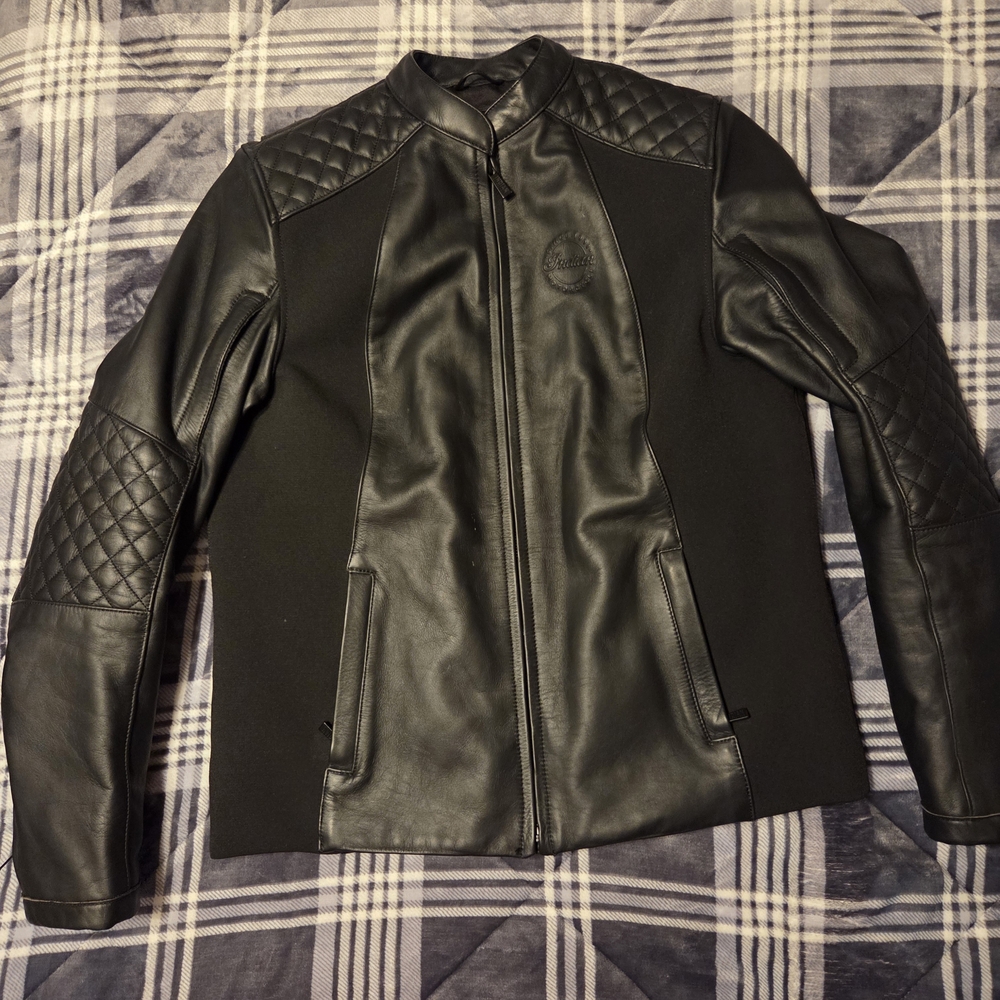 Indian Womens Black Leather Motorcycle Jacket